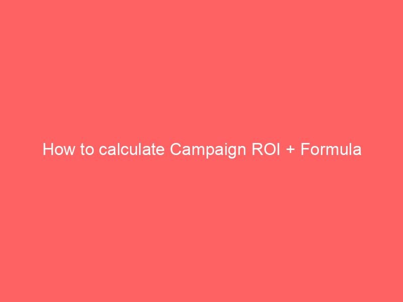 How to calculate Campaign ROI + Formula