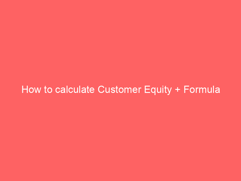 How to calculate Customer Equity + Formula