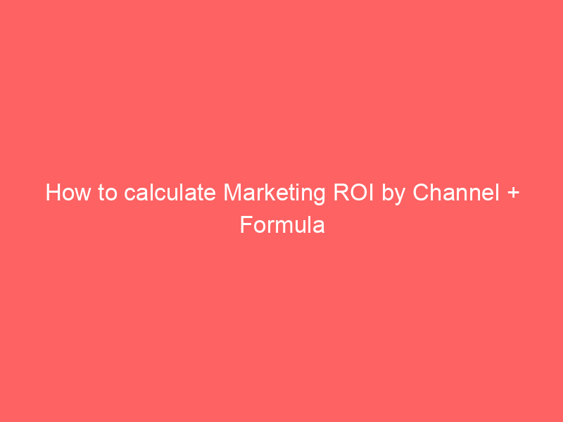 How to calculate Marketing ROI by Channel + Formula